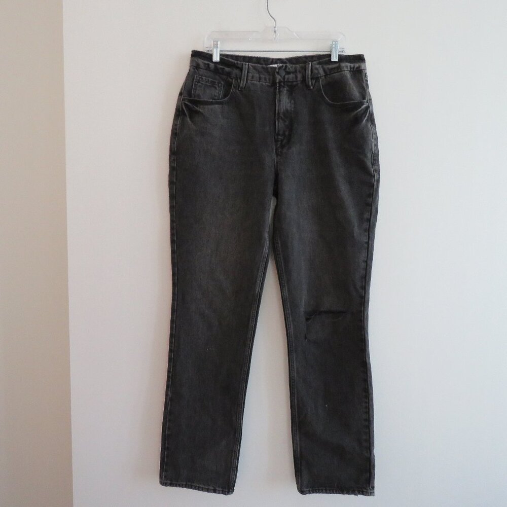 GOOD AMERICAN Good 90's Icon High Waisted Loose Ripped Jeans Black267 - Size 32 - Picture 3 of 14
